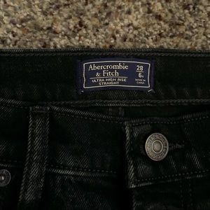 Abercrombie and Fitch - High waisted, straight, raw hem jeans